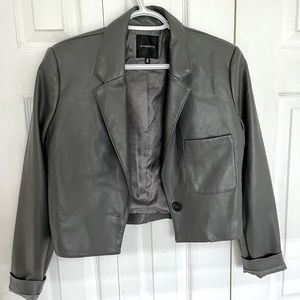 Cropped faux-leather jacket size S